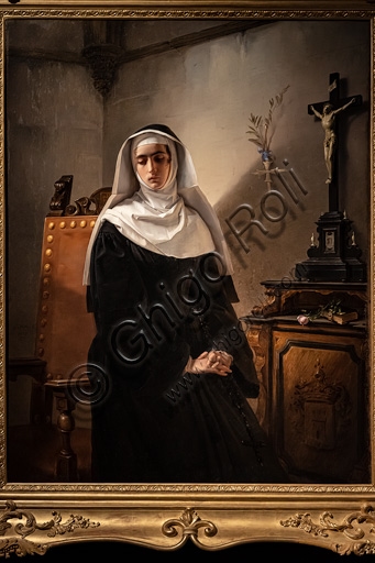Portrait of The Lady of Monza, painting by Giuseppe Molteni from 1847, oil on canvas