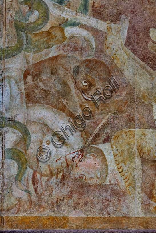 Hell fresco detail, Camposanto Pisa, treacherous and arrogant by Buffalmacco