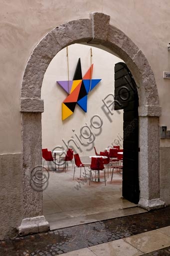 Main entrance of the Casa Depero museum in Rovereto, historic home of Italian Futurism