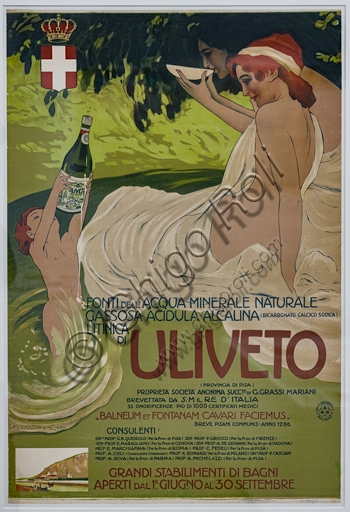Uliveto Mineral Water advertising poster, Marcello Dudovich lithograph 1906