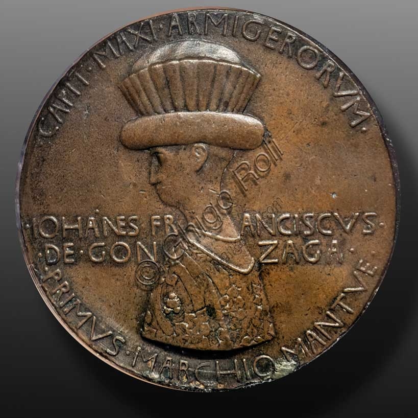 Bronze medal of Gianfrancesco Gonzaga by Pisanello, Gothic-Renaissance profile portrait