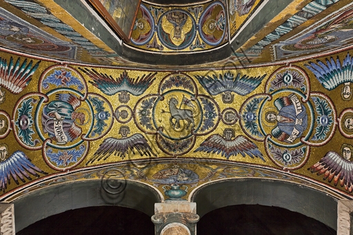 Mosaico evangelisti San Matteo e San Giovanni, Battistero di San Giovanni Firenze, scuola Maestro di San Gaggio