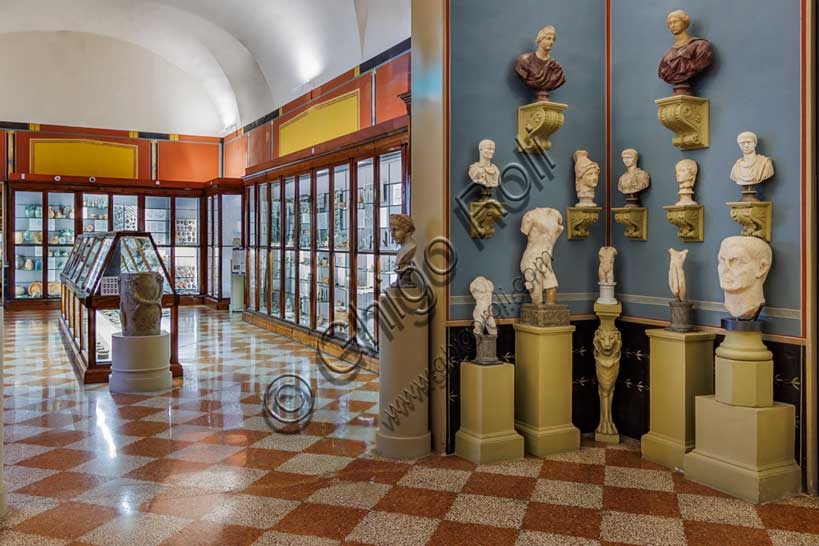 Ancient Roman marble sculpture on display at the Archaeological Museum of Bologna, Italy