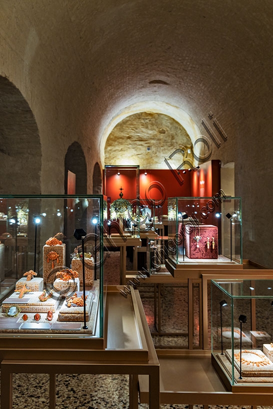 Interior view of the Symbol Room exhibition, Jewellery Museum in Vicenza, Italy