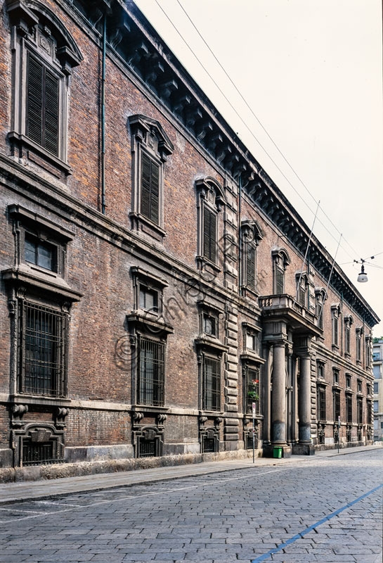 Façade of the Brera Palace in Milan with the Neoclassical portal by Giuseppe Piermarini (1774)