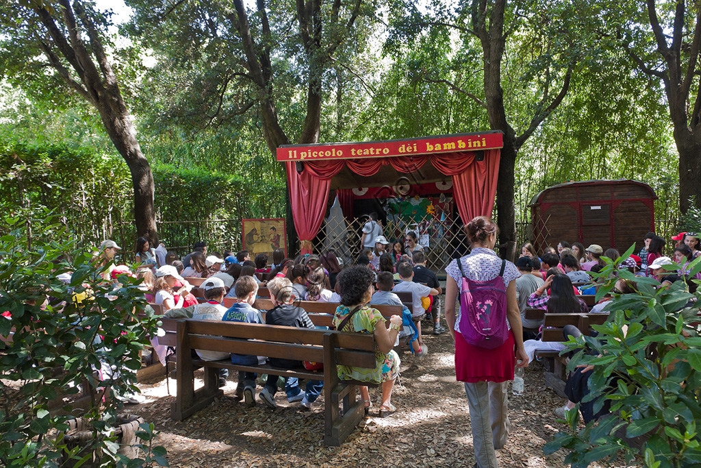 Exterior view of the Puppet Theatre at Pinocchio Park, a family attraction
