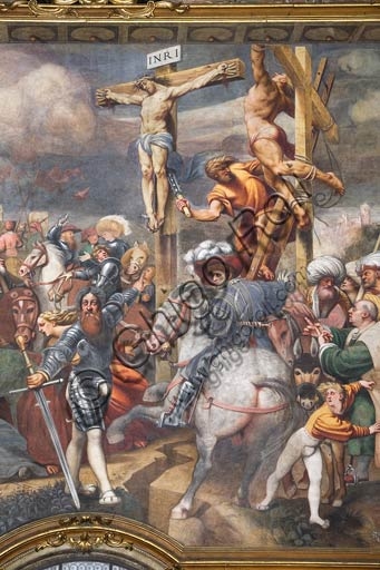 Particolare dell'affresco della Crocefissione del Pordenone, Duomo di Cremona, 1521