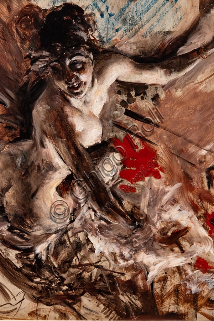Particolare del dipinto Madame de Joss, ritratto femminile di Giovanni Boldini del 1906