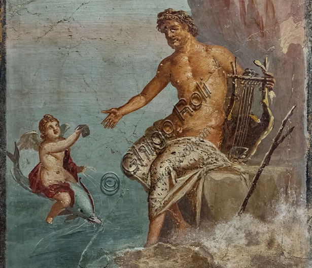 Roman fresco depicting Polyphemus, Herculaneum, 1st century AD, Fourth Pompeian Style