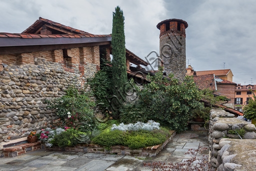 Medieval roof garden inside the walls of the Ricetto of Candelo, Piedmont, Italy