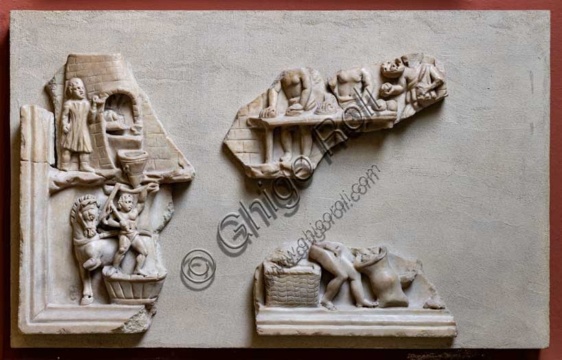 Rilievo frammentario scena panificio pistrinum romano Museo Archeologico Bologna