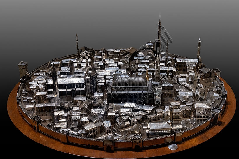 Detailed reproduction of the historical silver model of the city of Vicenza, the 'Vicenza Jewel'