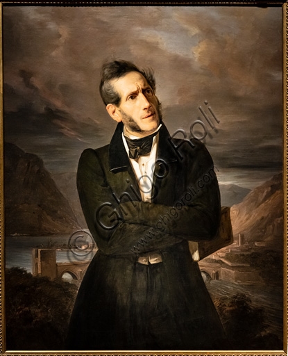 Portrait of Alessandro Manzoni, 1835 oil on canvas painting by Giuseppe Molteni and Massimo D'Azeglio