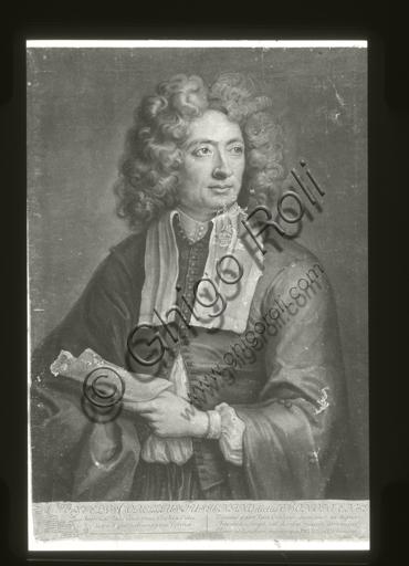 Engraving portrait of Arcangelo Corelli, Baroque composer, by John Smith
