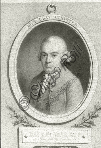 Ritratto litografico storico di Carl Philipp Emanuel Bach