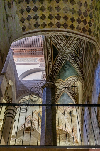 Gothic stairway of Trinci Palace in Foligno, built by master masons in the 14th century