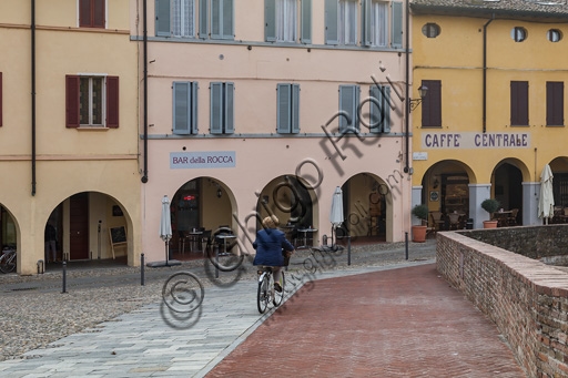 Scorcio parziale del centro storico di Fontanellato con vista sulla Rocca Sanvitale