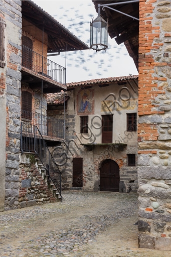 Partial view inside the Candelo Ricetto, medieval fortified structure in Piedmont, Italy