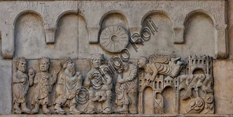 Scultura romanica Adorazione dei Magi di Antelami, Duomo di Fidenza (Parma)
