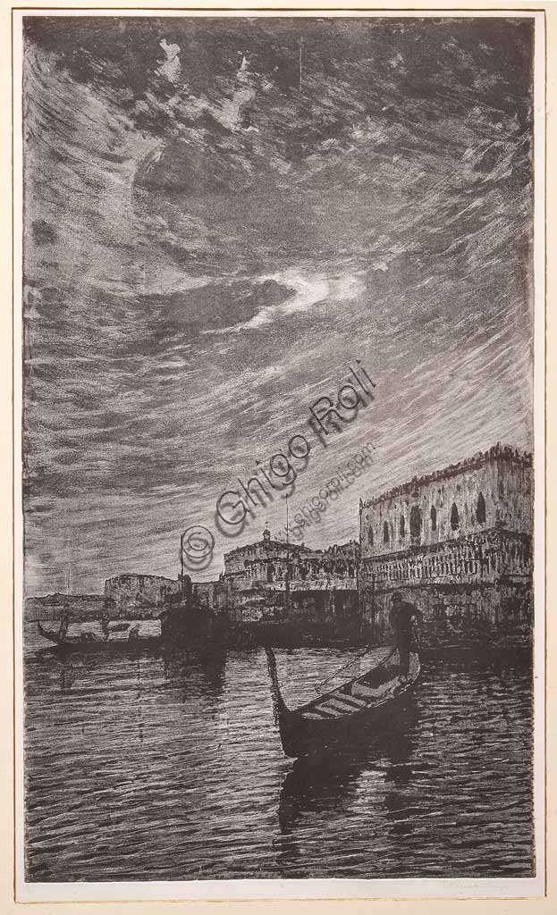 Etching St Mark's Basin, Venice poster art by Giuseppe Miti Zanetti