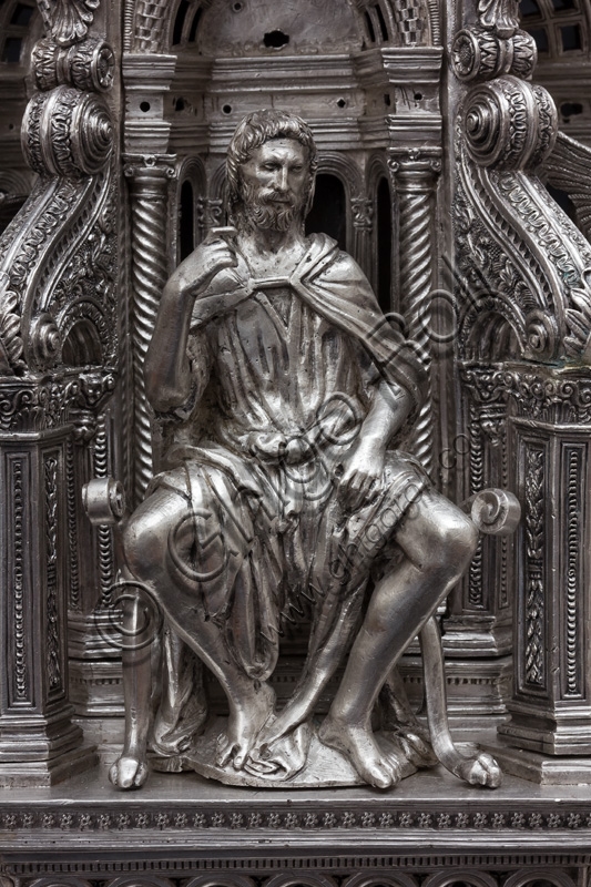Particolare della statua di San Giovanni Battista sulla Croce del Tesoro, Museo dell'Opera del Duomo di Firenze