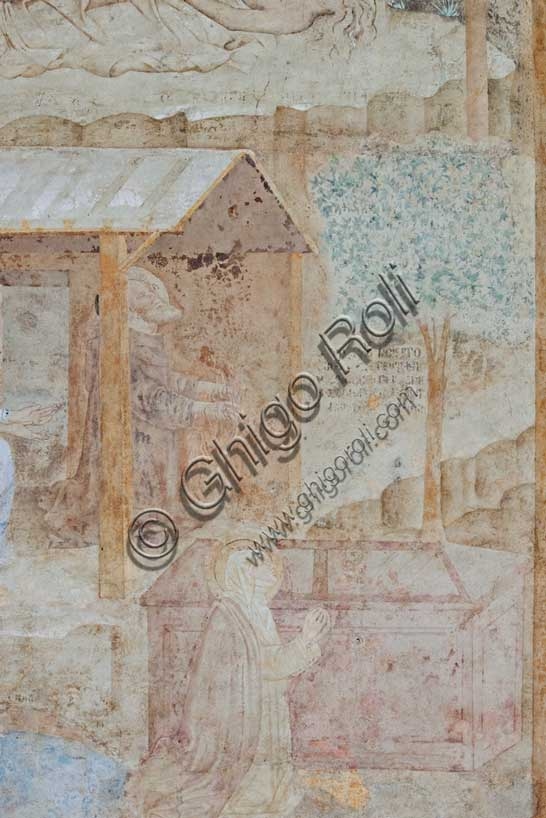 Particolare degli affreschi della Tebaide con santi, Buonamico Buffalmacco, Camposanto Monumentale di Pisa