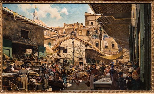 Mercato Vecchio di Telemaco Signorini, dipinto olio su tela del 1882-3 raffigurante una scena fiorentina con la Cattedrale