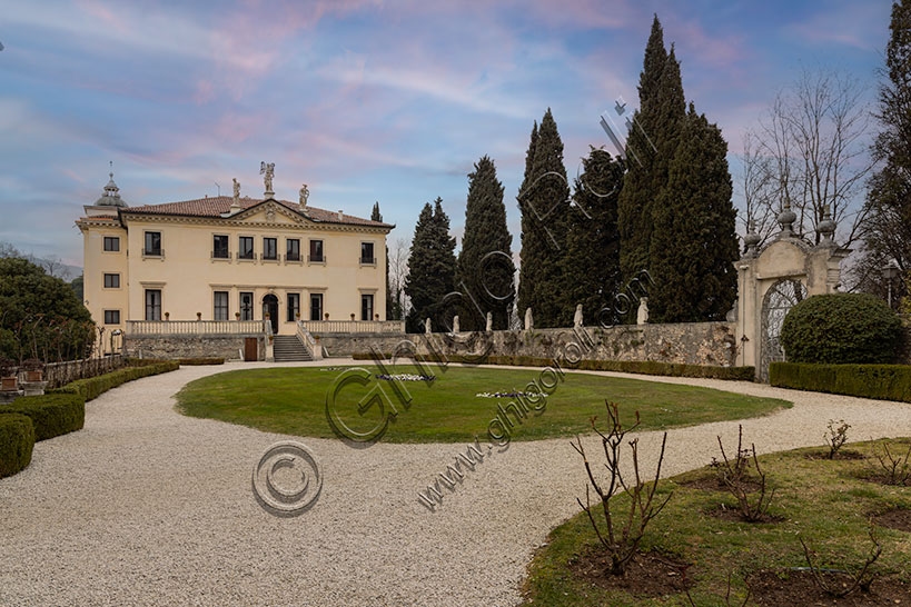 Panoramic view of Villa Valmarana ai Nani in Vicenza, Veneto, Italy