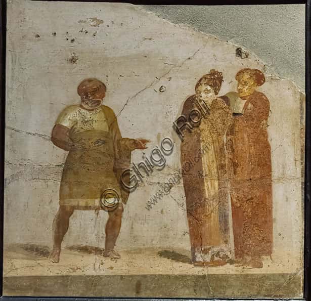 Fresco of Actors from Herculaneum - Fourth Pompeian Style