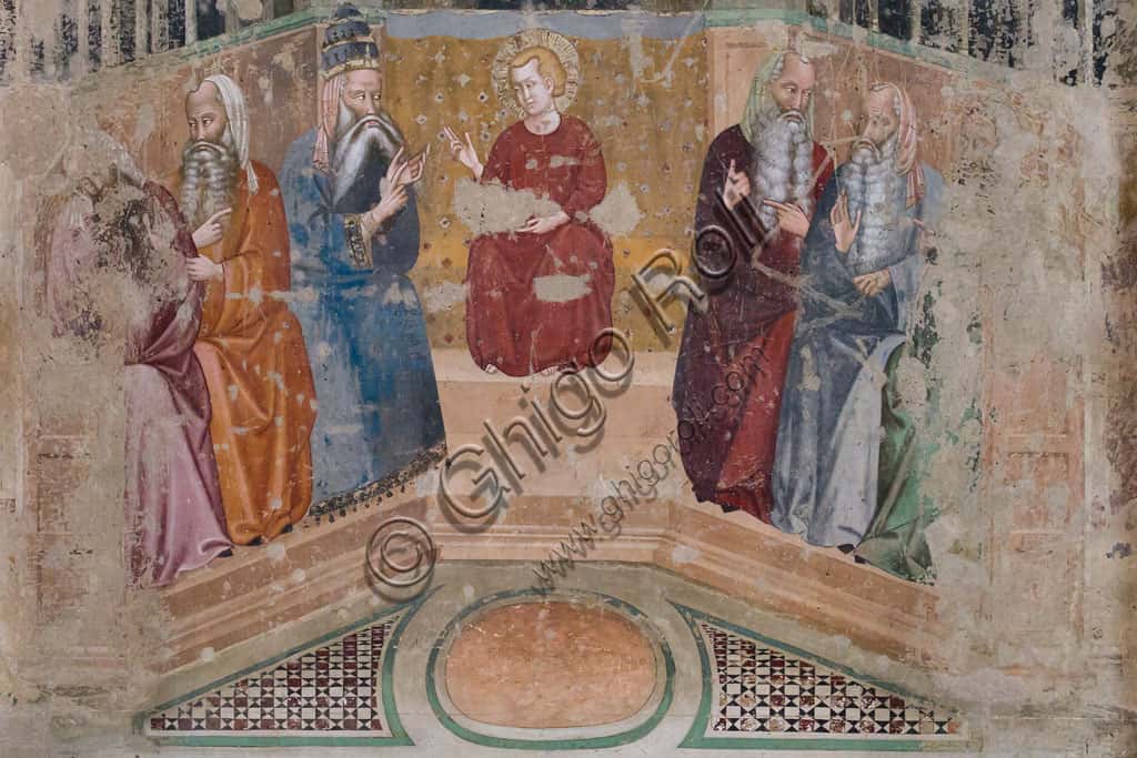 Jesus among the Doctors of the Temple: Fresco by Luca di Tommè in Arezzo