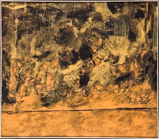 Alberto Beneventi: Spighe di Grano con Paesaggio su Compensato