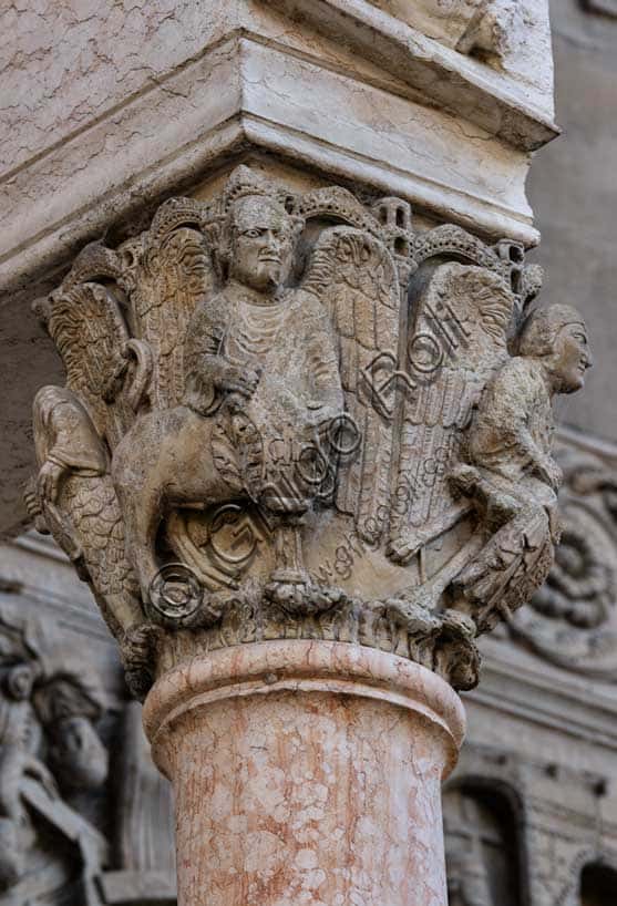 Capital of the Four Evangelists by Benedetto Antelami in Fidenza