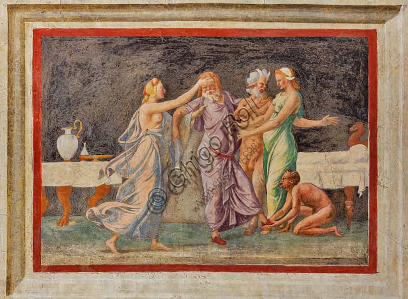 Drunken Dionysus Fresco in the Chamber of Ovid at Palazzo Te, Mantua