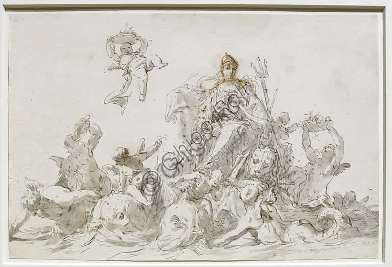 Sebastiano Ricci's Drawing 'Triumph of Venice': Study