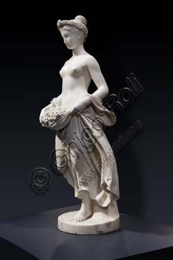 Flora by Pietro Tenerani: Neoclassical Marble Sculpture, 1840