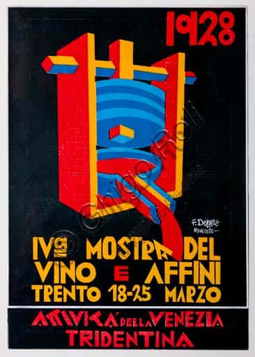 Copertina per la IV Mostra del vino e affini di Fortunato Depero