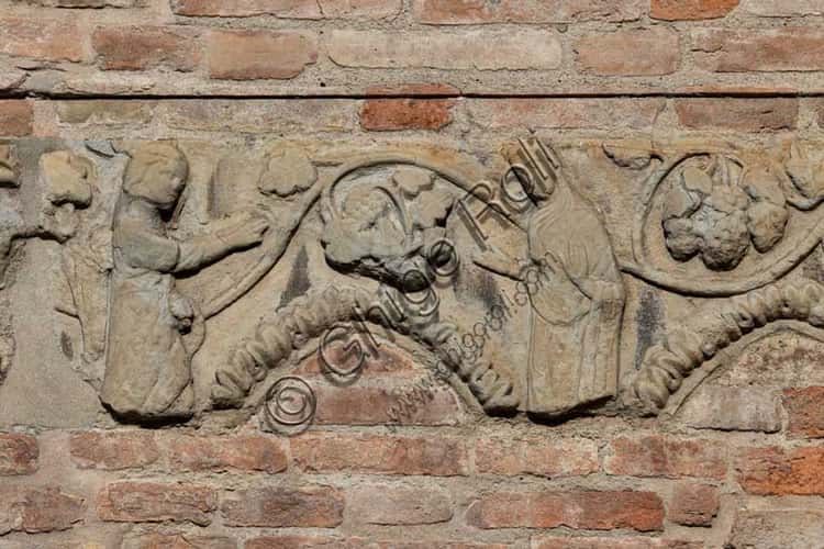 Annunciation Sculpture Fragment in Fidenza Cathedral's Apse