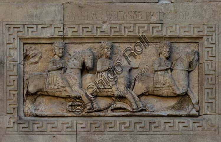 The Flight of the Magi by Benedetto Antelami on Fidenza Cathedral