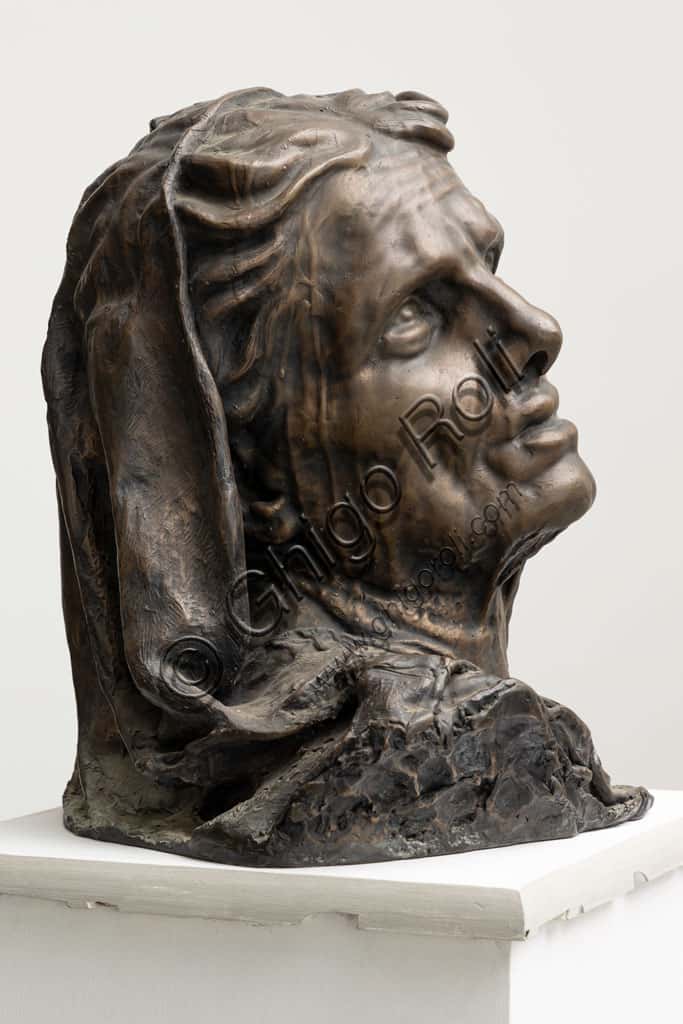 Gino Colognesi, Female Face: Bronze Sculpture from 1899-1972