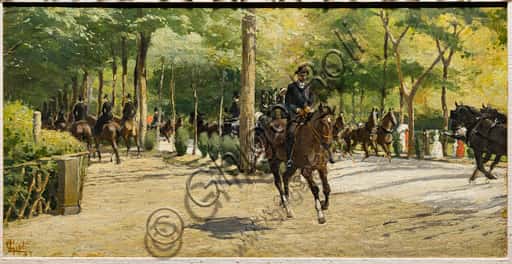 Luigi Gioli's 'Alle Cascine': 1885 Florence Landscape Painting