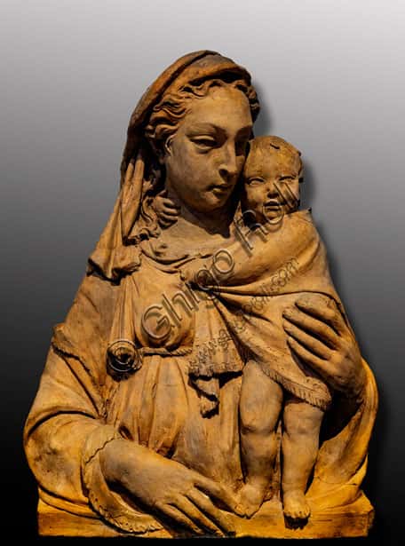 Madonna and Child by Donatello: Painted Terracotta from 1415