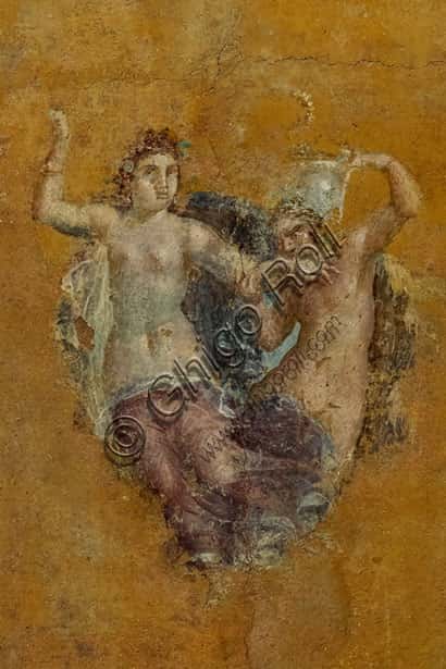 Dancing Maenad with Satyr: Fresco from Pompeii, 1st Century AD