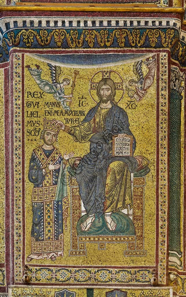 Byzantine Mosaic of Monreale Cathedral: William II Crowned by Christ