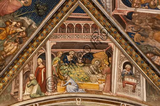 La Natività di Maria: affresco di Ottaviano Nelli del 1424 a Palazzo Trinci, Foligno