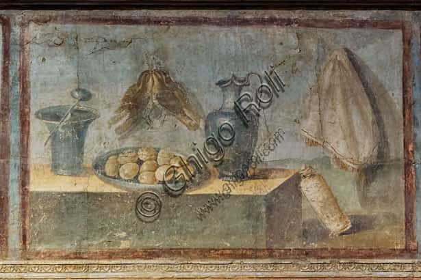 Still Life with Eggs and Jug - Fresco from Pompeii