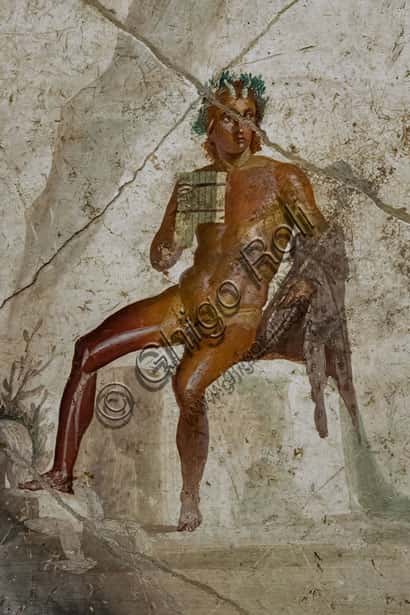 Pan and the Nymphs, House of Jason in Pompeii - Third Style Fresco