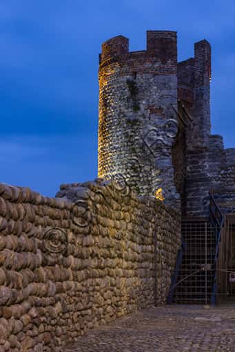 The Ricetto of Candelo: Night View of Walls and South East Tower