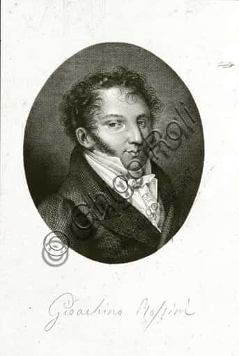 Ritratto di Gioacchino Rossini: Incisione Musicale e Stampa Storica