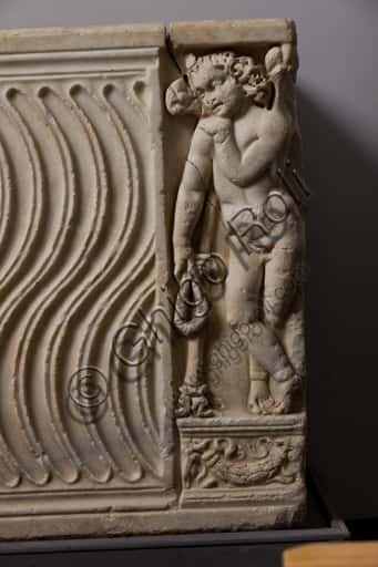 Roman Sarcophagus from St. Lawrence Necropolis, Genoa: Detail with Putto