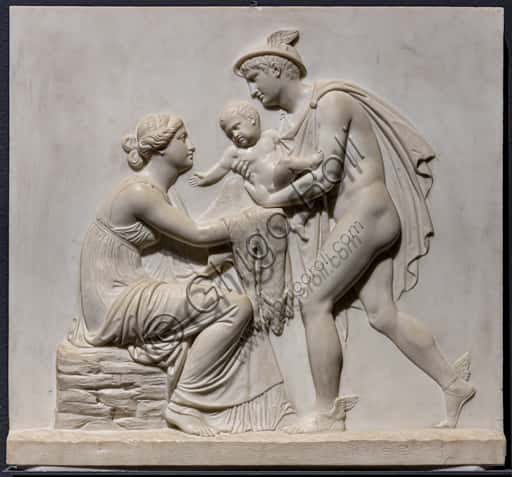 Scultura 'Mercurio affida Bacco infante a Ino' di Bertel Thorvaldsen